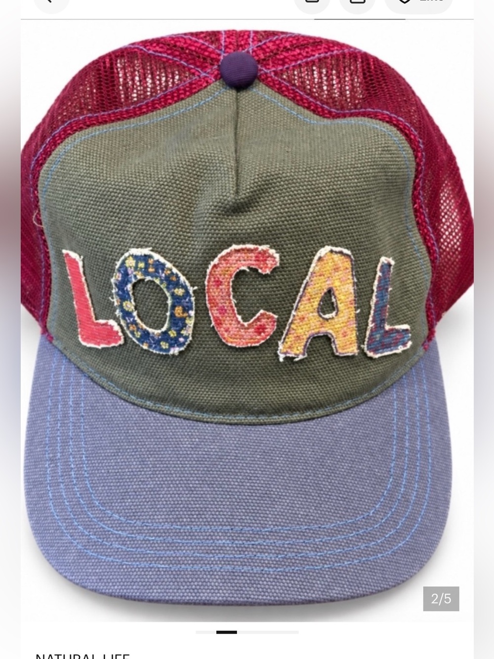 Natural life ball Cap with LOCAL text! So cute- very rare! New with tags.